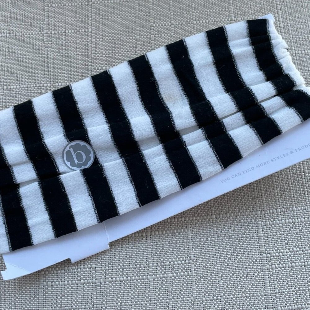 Baby Bling Headband baby White/Black Striped Baby Head Band - Picture 3 of 6